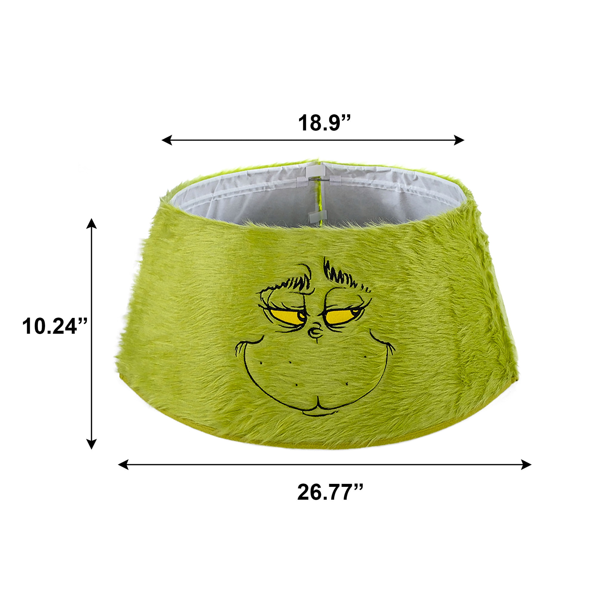 Grinch Tree Collar – Green Character Face Holiday Accent
