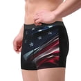 thumbnail image 3 of Rateoe American Flag Waving Print Mens Boxer Briefs Poly Spandex Performance Boxer Briefs Underwear Hem Boxer Briefs - XX-Large, 3 of 8
