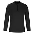 thumbnail image 3 of FAIWAD Men Quarter Zip Tight Tops Long Sleeve Athletic Workout Sprots Shirts Slim Stretch Pullover Tops, 3 of 8