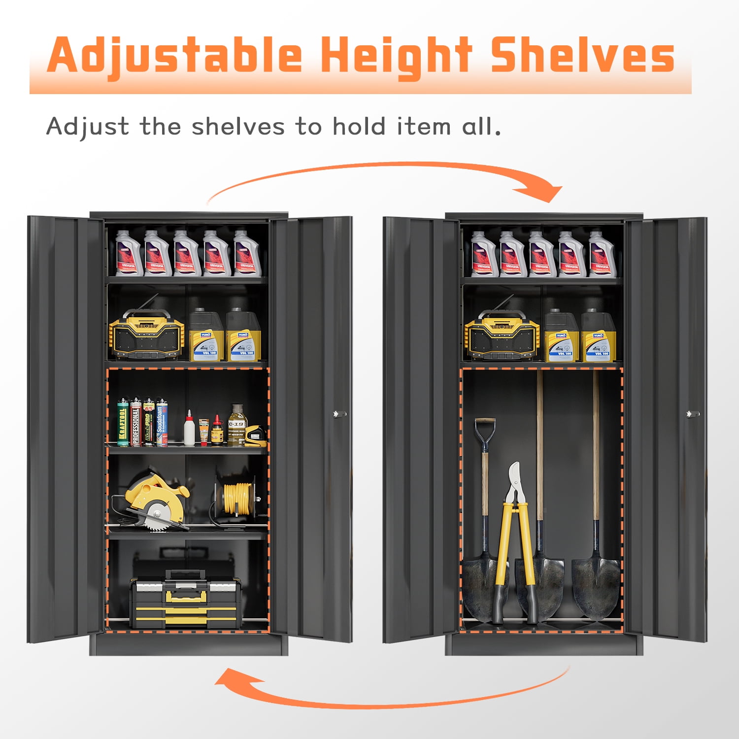 Homall Heavy Duty Metal Storage Cabinet, Utility System, 4