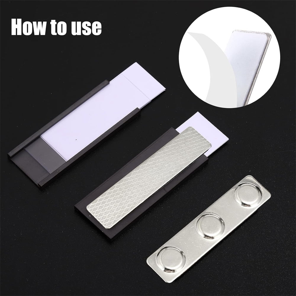 Heyingu 10 Pairs Name Badge Magnets Magnetic Picture Hanger for Wall Name Tags/ID Badge Magnets with Adhesive on Front Plate for Secure and Professional Wear
