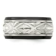 thumbnail image 4 of Edward Mirell Black Ti & Sterling Silver Inlay Polished Fancy Design Ring, 4 of 8