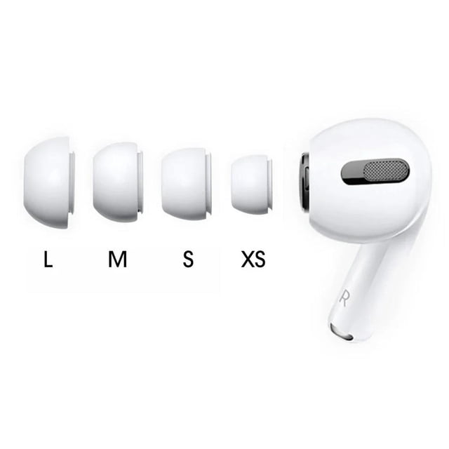 4 Pairs Silicone Ear Tips Cover Replacement Earbud XS/S/M/L Size Protective Earbud Tips Covers For Apple AirPods Pro 1st 2nd Gen