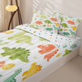 thumbnail image 3 of Homewish Cute Cartoon Dino Zipper Twin Comforter Sets with Fitted Sheet and 2 Pillowcases,Kawaii Plants Zipper Bedding Set,White,Polkadot Reversible,4pcs, 3 of 8