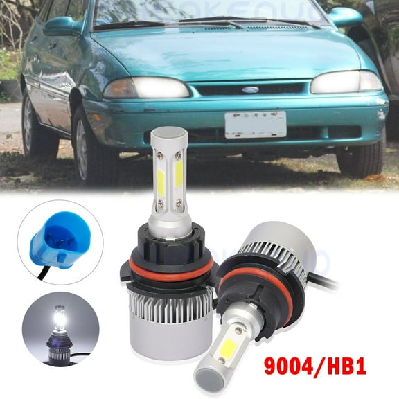 For Ford Festiva 1988-1993 2PC 9004 LED Headlight Bulbs High/Low Dual Beam 6000K