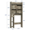 thumbnail image 2 of Over The Toilet Storage Cabinet, Farmhouse Storage Cabinet Over Toilet with Sliding Door & Toilet Paper Holder Stand，Home Space-Saving Toilet Rack, Gray, 2 of 8