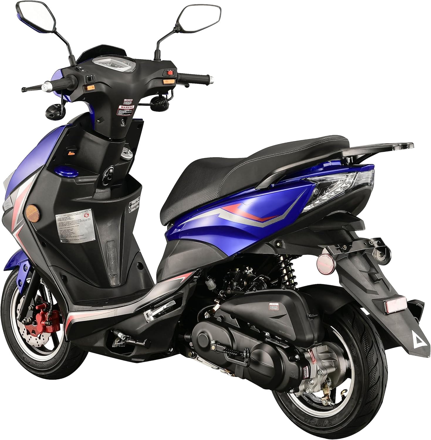 HHH X18 150cc Scooter Street Motorcycle Gas Moped 150cc Adult Bike with 10 inch Aluminum Wheels-White