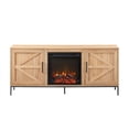 thumbnail image 4 of 58" Modern Rustic Wood Fireplace Console - Coastal Oak, 4 of 6