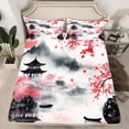 thumbnail image 2 of Castle Fairy Female Men Japanese Style Twin Sheet Sets,Oriental Sakura Bedding, 2 of 7