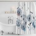thumbnail image 4 of Blue Teal Dandelion Waterproof Fabric Shower Curtain,Dragonfly Modern Art Watercolor Waterproof Fabric Shower Curtain for Bathroom Curtains Bathtubs Hotel Shower Curtains with 12 Hooks Stall 54x78in, 4 of 8
