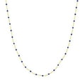 thumbnail image 3 of Gold Plated 15-inch Adjustable Cobalt Blue Enamel Bead Chain Necklace for Women, 3 of 6