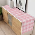thumbnail image 4 of Pink Plaid Table Runner 60 Inches Long Farmhouse Dress Scarves, Modern Art Checkered Farmhouse Dining Tablerunner for Coffee Table/Kitchen Island/Party Décor, 13" x 60", 4 of 8