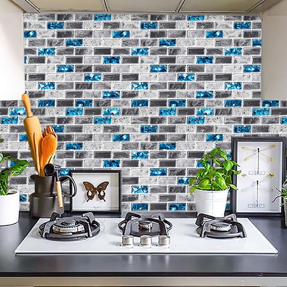 clevermosaics 12" x 12" Peel and Stick Vinyl Backsplash Tiles for Kitchen and Bathroom, 10 Sheets