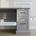 thumbnail image 3 of BELLEZE Modern Corner L-Shaped Home Office Computer Laptop Desk or Writing Study Workstation with Keyboard Tray, Two Drawers and Cabinet - Barlow (Stone Gray), 3 of 7