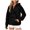 oversized hooded pullover - Black, variant on uvwlwu Womens Vertical Rib Texture Quarter Zip Hoodie Raglan Sleeve Kangaroo Pocket Stretch Soft Fall Athleisure Casual Pullover Sweatshirt,S