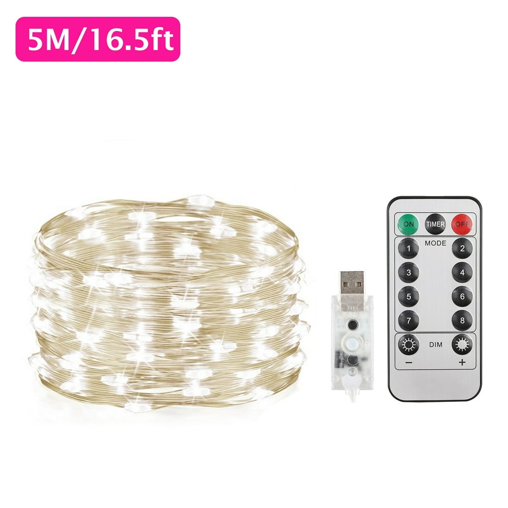 2/1pcs 100 LED Fairy String Lights, Waterproof 33FT USB Plugin Outdoor