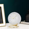 thumbnail image 4 of Reloj despertador de cuarzo moderno de 15 dB, silencioso, diseño sencillo, con luz nocturna y batería. blanco, 4 of 8