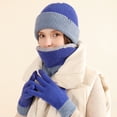 thumbnail image 3 of Gorro de invierno, bufanda, guantes con pantalla táctil, conjunto para hombres y mujeres, 3 of 5