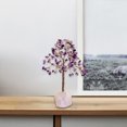 thumbnail image 4 of Xihbxyly Adorno de Árbol de Cristal, Elegante Diseño de Base de Piedra, Hojas de Cristal Púrpura Hechas a Mano, Símbolo de Prosperidad Del Feng Shui, Decoración para El Hogar y La Oficina, Idea de Re, 4 of 6