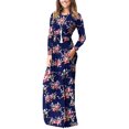 thumbnail image 2 of PCEAIIH Women's Long Sleeve Plain Maxi Dresses Casual Long Dresses with Pockets, 2 of 5
