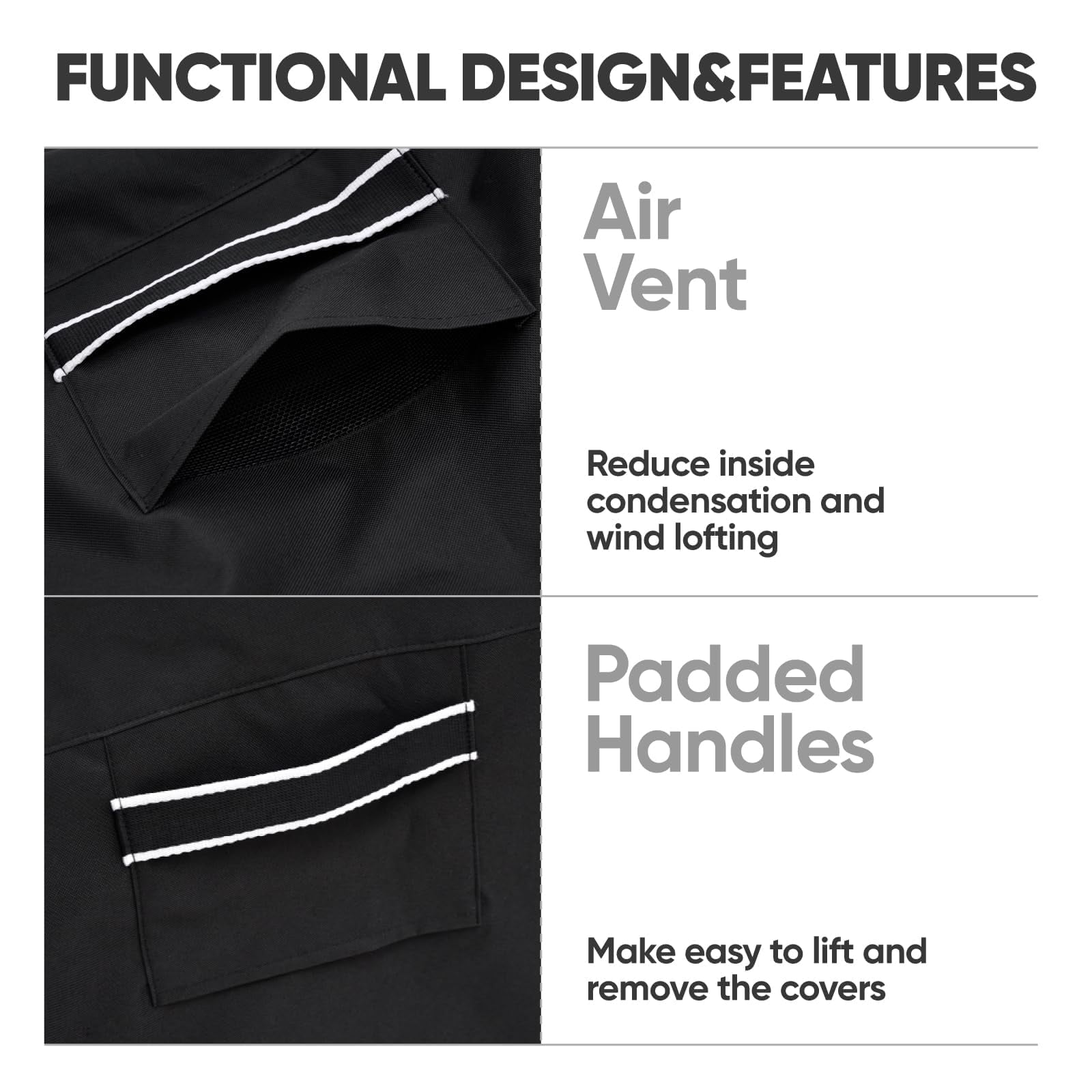 3-Seater Patio Furniture Covers Waterproof Heavy Duty 600D Oxford Fabric Outdoor Sofa Cover Sun Fade Resistant 79W x 37D x 35H Inch