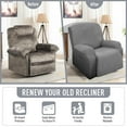 thumbnail image 2 of SUSUZI Recliner Chair Cover 4-Pieces Stretch Reclining Armchair Slipcover, 1 Seater Massage Rocker Recliner Cover, Furniture Protector with Elastic, Gray, 2 of 10