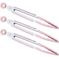 thumbnail image 2 of Pinzas de silicona para servir, 21 cm, juego de 3, pinzas para carne rosa, pinzas para parrilla, pinzas para buffet rosa, 2 of 5