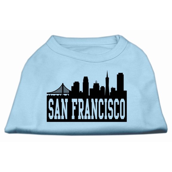 San Francisco Skyline Screen Print Shirt Baby Blue XS (8)