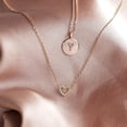 thumbnail image 4 of Collar con corazón de circonita cúbica bañado en oro de 14 quilates | Collares con colgantes de amor delicados y bonitos para mujer, 4 of 5
