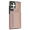 thumbnail image 2 of for Samsung Galaxy S25 Ultra Case, PU Leather Crossbody Wallet Case with Card Holder, Kickstand, Magnetic Clasp Folio Zipper Purse, Adjustable Removable Strap, Protective Back Cover, Rosegold, 2 of 9