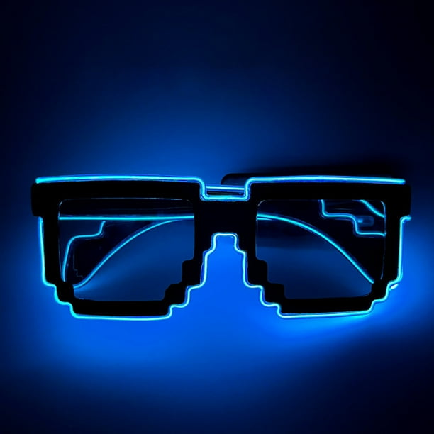Gafas LED luminosas - Juguete de gafas de sol iluminadas estilo chulo para gamers y entusiastas de los memes