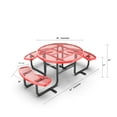 thumbnail image 3 of LifeYard Outdoor Picnic Table, ADA, 46" Round, Steel Table, Red, 3 of 6