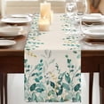 thumbnail image 3 of Table Runners 72 Inches Long Dress Scarves, Teal Green Eucalyptus Farmhouse Kitchen/Dining Table Runner, Coffee Tablerunners, Farmhouse Weeping Leaves Linen 16x72 Inch, 3 of 9