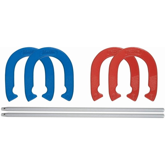 Franklin Sports Horseshoe Set - Steel Horseshoes and Stakes - Official Size and Weight - Perfect for Yard and Beach - Intermediate