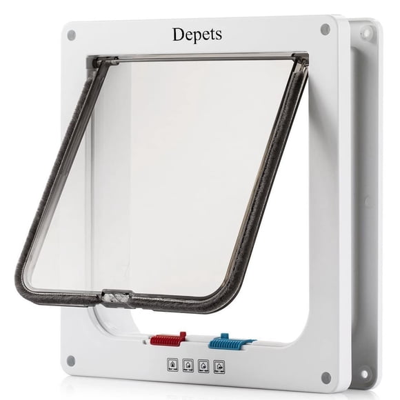 Cat Door Depets con cierre grande de 4 posiciones para interiores y exteriores