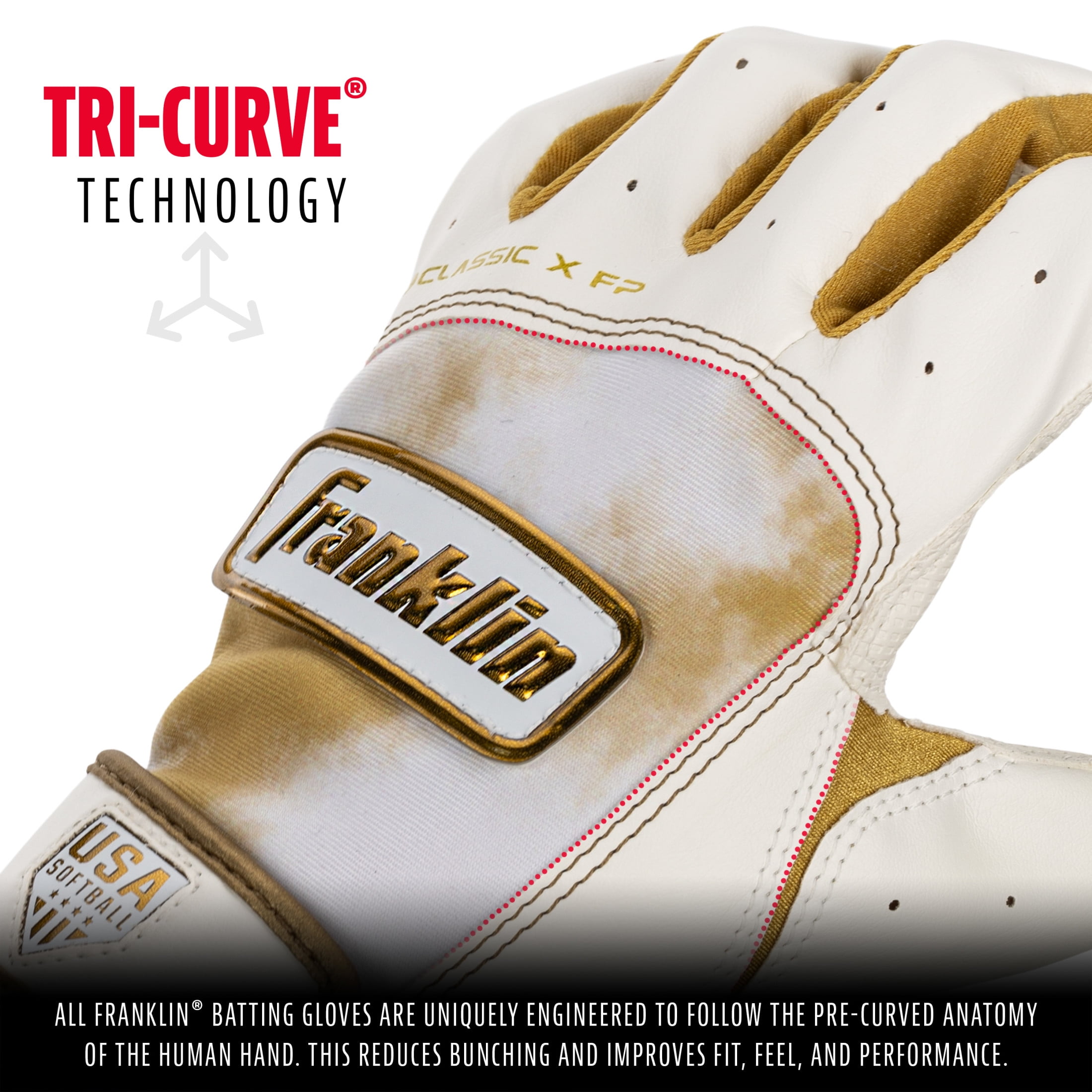 Franklin Sports Youth Classic x Batting Gloves (Girls)