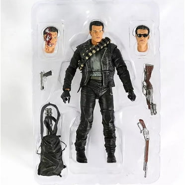 TXPNG N-ECA Terminator Scale Ultimate T800 Tech Noir Cyborg Action Figure, 7" Police Station box