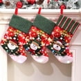 thumbnail image 2 of 18" Large Christmas Stockings with 3D Style Santa Snowman Reindeer Character Pattern for Christmas Decoration,Classic Pattern, 2 of 5