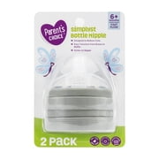 Parent's Choice Simplyst Bottle Nipple, 6 Months +, 2 Count