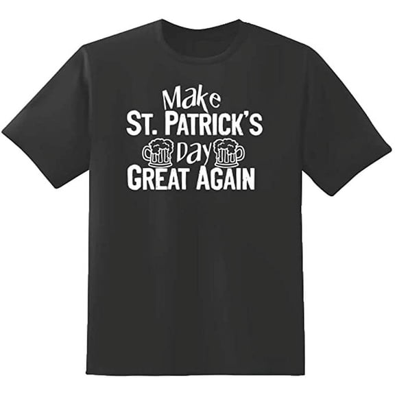 RedBarn Unisex Black Half Sleeves Cotton "Make St. Patrick's" Graphic T Shirt