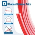 thumbnail image 3 of Uxcell Silicone Weather Stripping Door Seal, 19.7 ft D Shape Weather Stripping Self Adhesive Door Seal Strip for Door Frame, Window Sealing, Large Gap, 4.72"Wx0.39"Tx2.36H, Clear/Red, 3 of 6