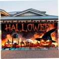thumbnail image 4 of Halloween Decorations, Garage Door Cover, 6x13 Ft Garage Door Cover with Installation Kit Polyester Scary Pumpkin Outdoor Halloween Decorations Hanging Garage Door Banner for Party Wall, 4 of 6
