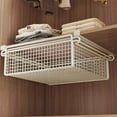 thumbnail image 5 of Closet Organizer under $5! Yannianjz Closet Storage Organizer, Drawer Partition Shelf with Pull Out Basket, No Drill Cabinet Divider for Clothes Pants, Metal Wardrobe Box, 5 of 6