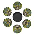 thumbnail image 3 of Posavasos de cuero de 6 piezas, posavasos Shrek para bebidas, posavasos para tazas, regalo de inauguración de la casa, ideal para la decoración del hogar, 3 of 7