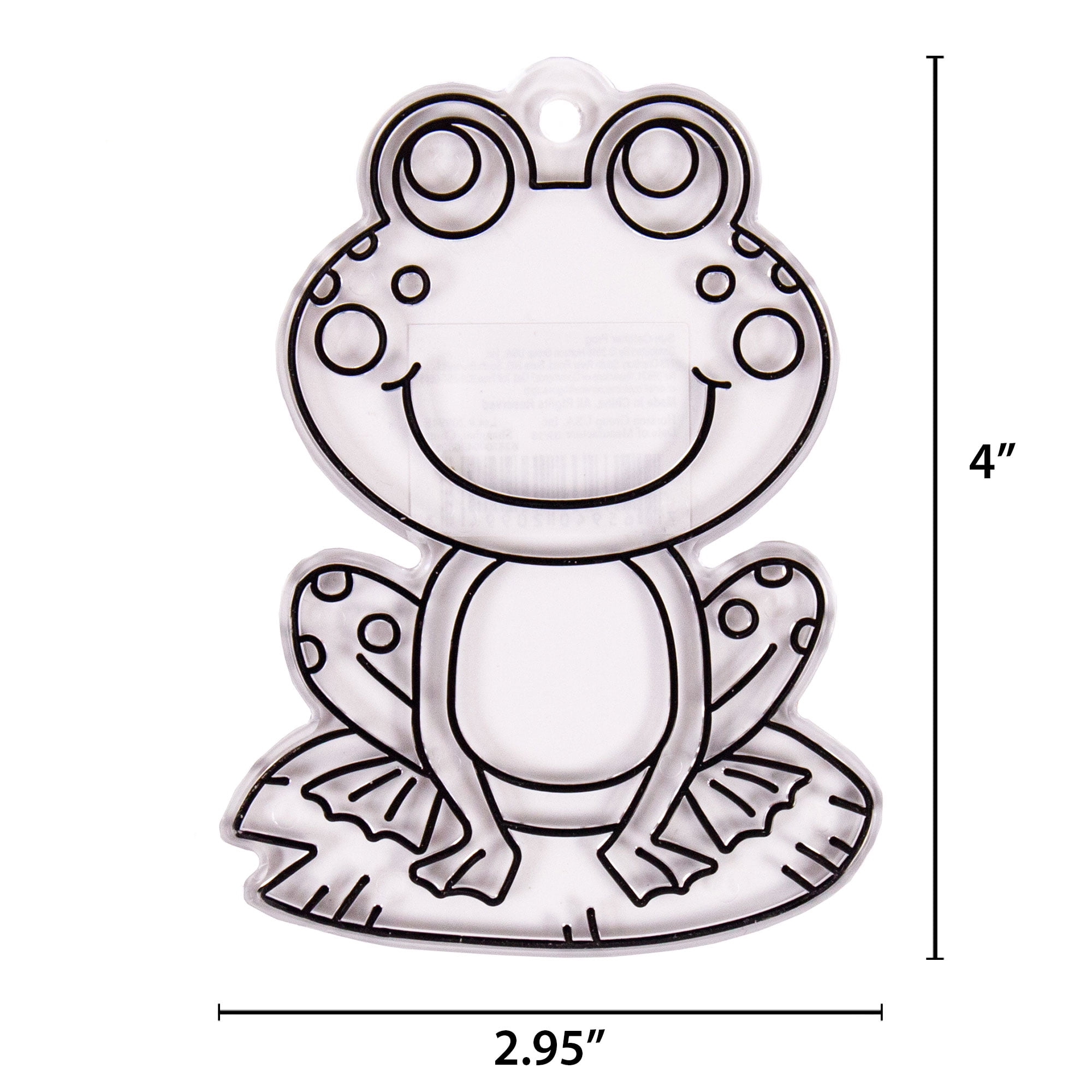 Hello Hobby Ready-to-Paint Frog Sun Catcher, Plastic Sun Catcher with Black Outlines, 2.95 in. x 4 in. x 0.15 in.
