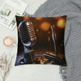 thumbnail image 2 of JEUXUS  Microphone with Music Notes Print Throw Pillow Cover Cozy Soft Four Seasons Cushion Cover Modern Square  Decorative Pillowcase with Hidden Zippered for Living Room Bedroom Sofa, 2 of 5