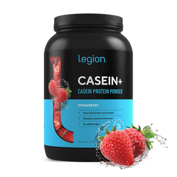 Legion Casein+ Strawberry Pure Micellar Casein Protein PowderNonGMO