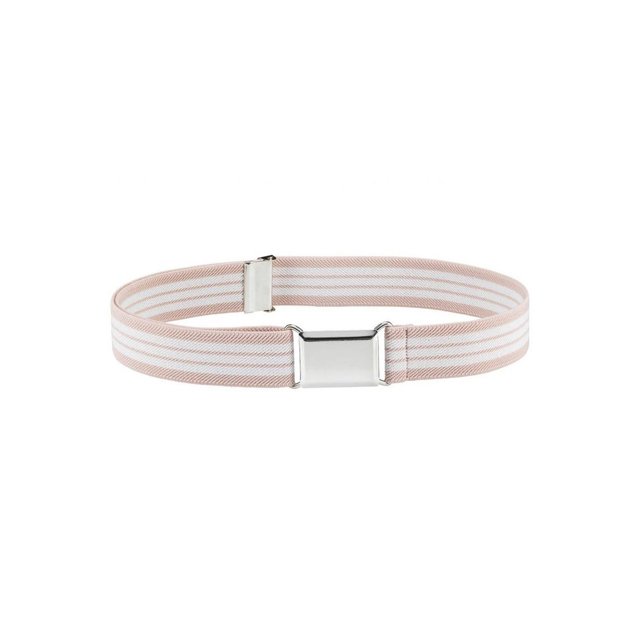 1 Ensemble Design Simple Ceinture Élastique pour Enfants Garçons Boucle Réglable Ceinture Extensible Réutilisable Lavable Jeans Accessoires Vêtements Rayures Rose Blanc