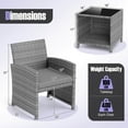 thumbnail image 3 of Costway 3 PCS Patio Furniture Set with Tempered Glass Coffee Table & Soft Seat Cushions Gray, 3 of 10