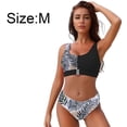 thumbnail image 2 of Women's High Waist Tropical leaves Bikini Buckle Front Two Piece Swimsuit, 2 of 6